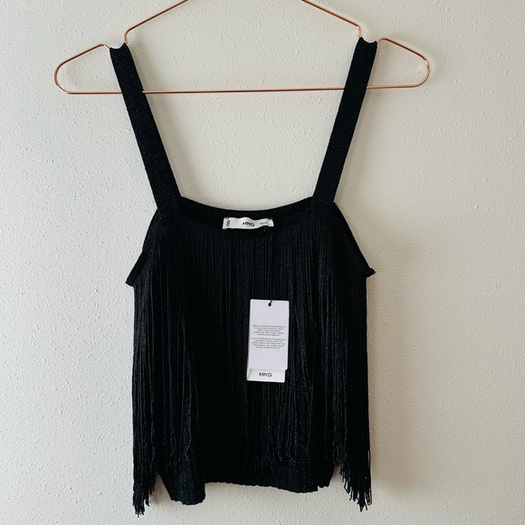 New Mango MNG Fringed Detail Knit Top - Picture 9 of 12